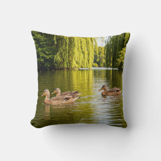 Create an image of a group of sea dock swimming( throw pillow