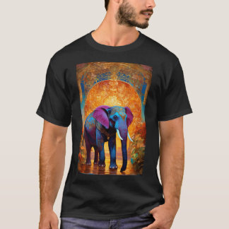 Create an image of a majestic elephant walking thr T-Shirt