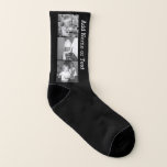 Create an Instagram Collage with 3 photos - black Socks<br><div class="desc">Use three square photos to create a unique and personal gift. If you need to adjust the pictures,  click on the customize tool to make changes. Add custom text to make this gift more personalized!</div>