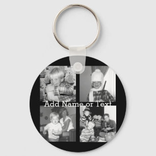 Create an Instagram Collage with 4 photos - black Keychain