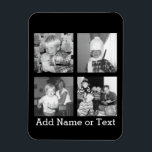 Create an Instagram Collage with 4 photos - black Magnet<br><div class="desc">Use four square photos to create a unique and personal gift. Or you can keep the hipster puppy and make a trendy keepsake. If you need to adjust the pictures,  click on the customize tool to make changes.</div>