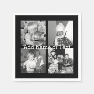 Create an Instagram Collage with 4 photos - black Napkin
