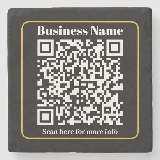 Create an Instantly Scannable Business QR code Stone Coaster (Front)