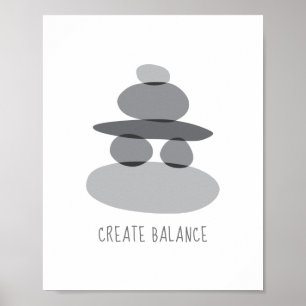 Create Balance Cairn Stones Poster