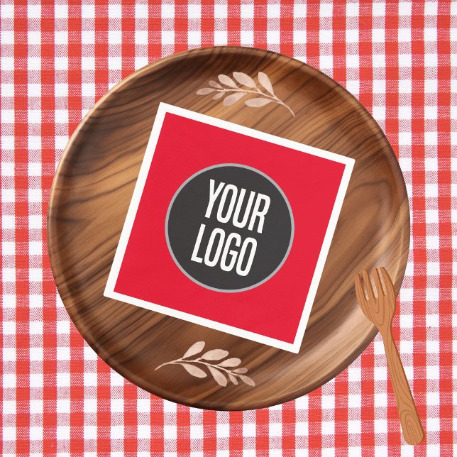 Create Business Logo Paper Cocktail Napkin Red (Create Business Logo Paper Cocktail Napkin Red)