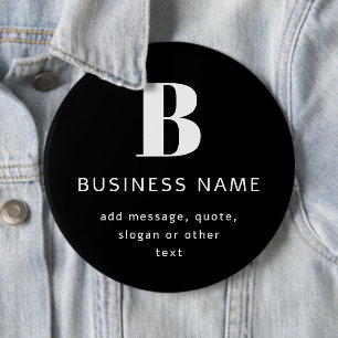 Create Business Name, Monogram & Additional Text 6 Inch Round Button