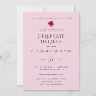 Create Celebration of Life Memorial Funeral Invite