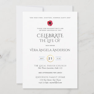 Create Celebration of Life Memorial Funeral Invite