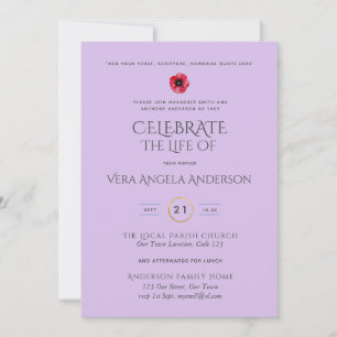 Create Celebration of Life Memorial Funeral Invite