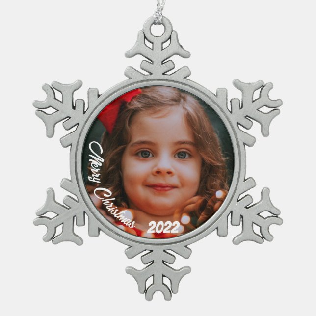 Create Cherished Memories With Your Personalized Snowflake Pewter Christmas Ornament (Front)