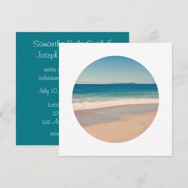 Create Circle Photo White Border Invitation (Front/Back)