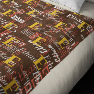 create colour Names Pattern allover brown Fleece Blanket