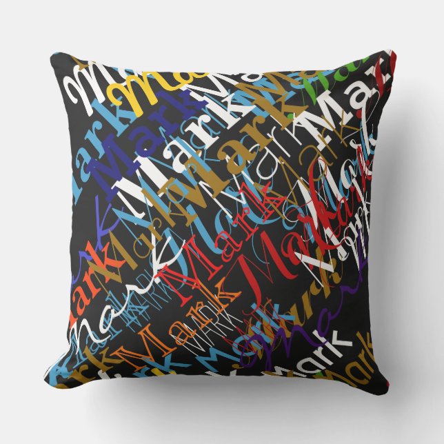create colourful names pattern . custom throw pillow (Front)