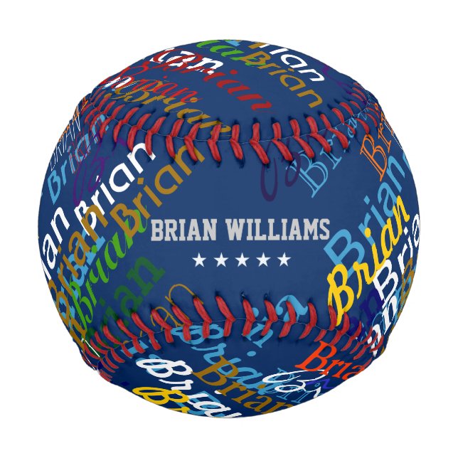 create colourful names personalized baseball (Front)