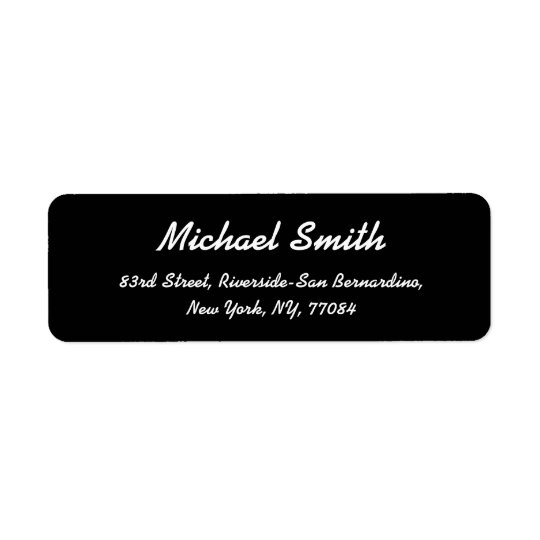 Create Custom Black Elegant Return Address Label