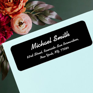 Create Custom Black Elegant Return Address Label
