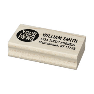 Create Custom Business Company Logo Return Address Rubber Stamp