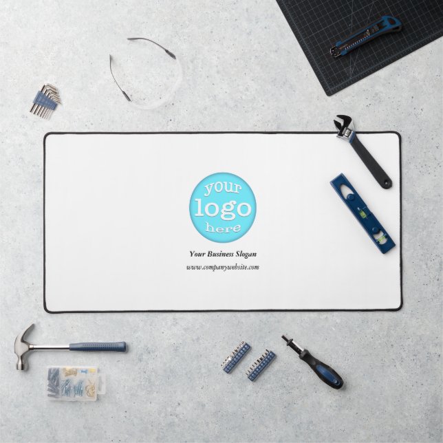 Create Custom Business Company Logo White Office Desk Mat (Workstation)