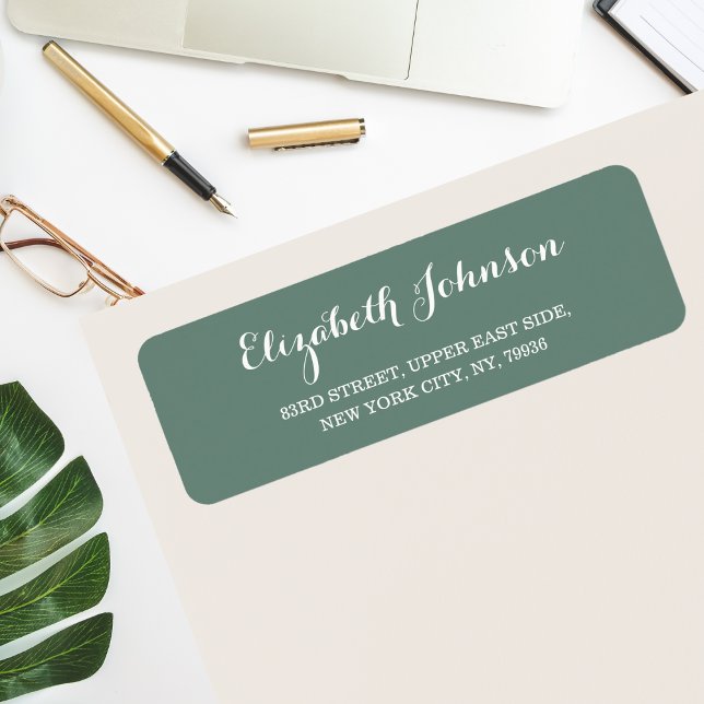 Create Custom Elegant Dusty Green Return Address (Create Custom Elegant Dusty Green Return Address Label)