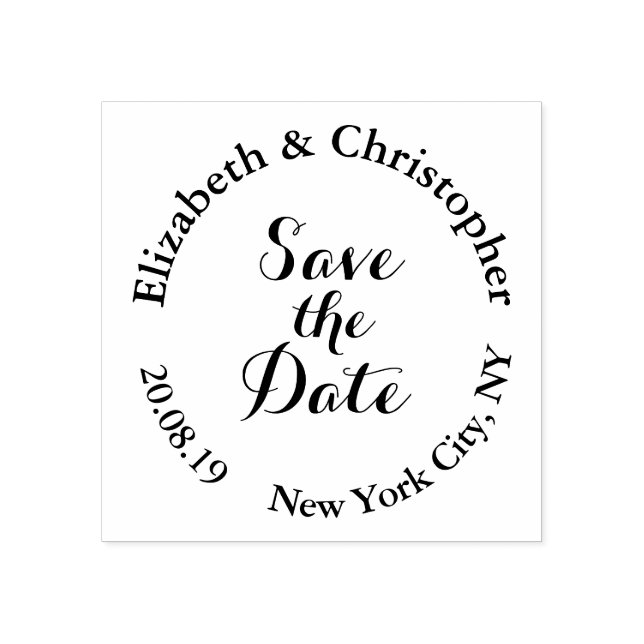 Create Custom Elegant Modern Save the Date Wedding Rubber Stamp (Imprint)