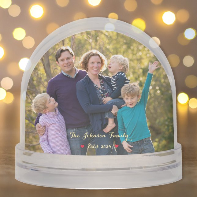 Create Custom Family Photo Christmas Anniversary Snowglobe (Create Custom Family Photo Christmas Anniversary Snow Globes)