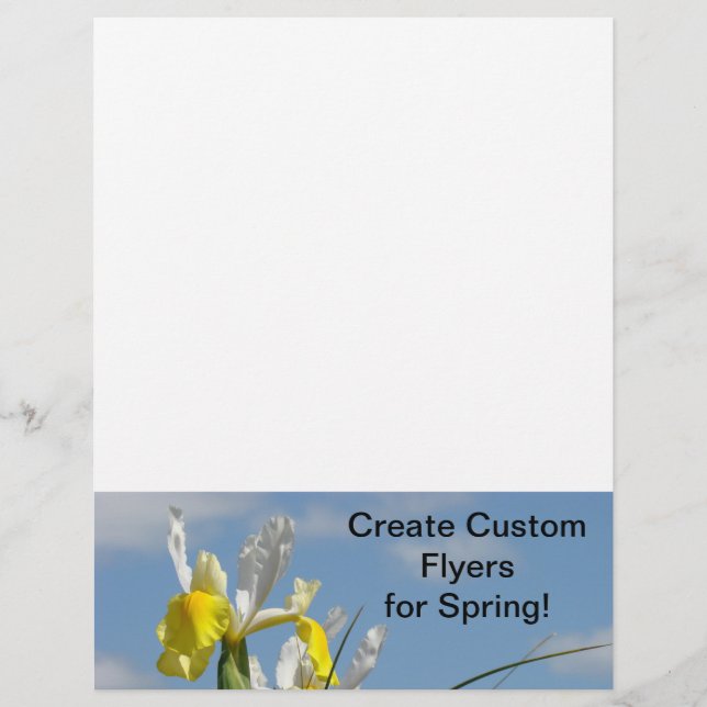 Create Custom Flyers for Spring! Iris Flowrers (Front)