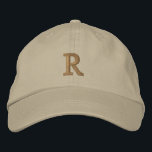 Create Custom Gold Monogram Mens Womens Kids Khaki Embroidered Hat<br><div class="desc">Create your own custom, personalized, golden monogrammed, cool, stylish, good-looking, comfortable, kids boys girls teens mens womens unisex Alternative Apparel chino twill baseball cap / hat, with your monogram on the front, and featuring a pre-curved bill, cloth strap, an antique brass slide buckle closure with tuck-in grommet - so it...</div>