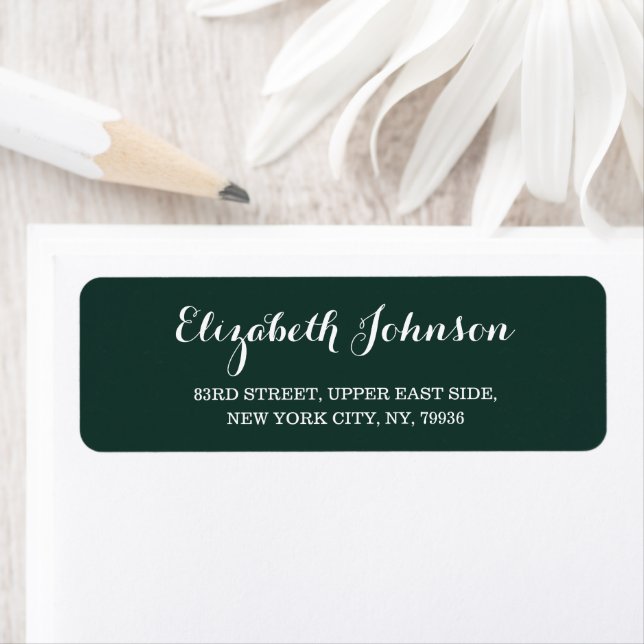 Create Custom Modern Elegant Green Return Address (Insitu)