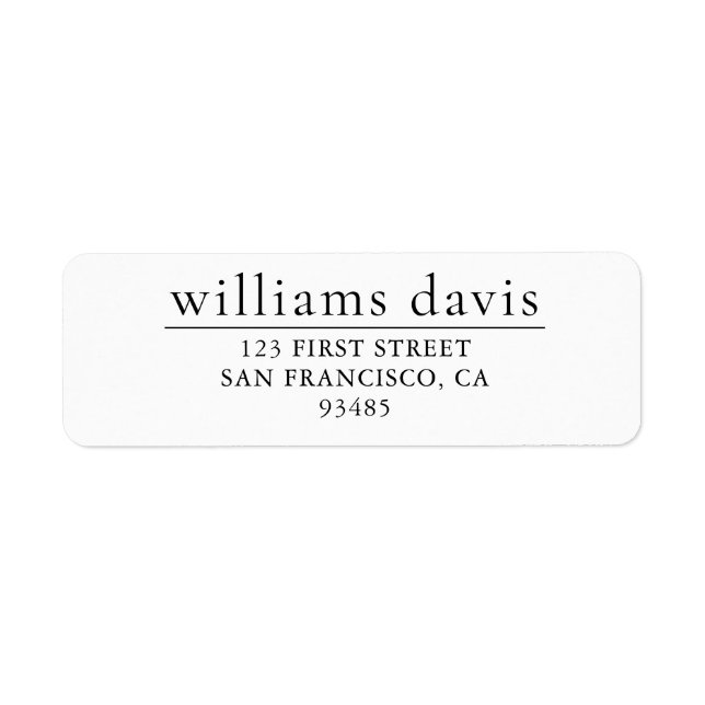 Create Custom Modern Elegant  Return Addres (Front)