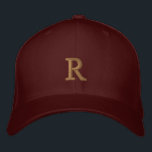 Create Custom Monogram Mens Womens Kids Boys Girls Embroidered Hat<br><div class="desc">Create your own custom, personalized, golden monogrammed, cool, stylish, high-quality, really comfortable fit, embroidered, stretchable flexfit wool kids boys girls teens mens womens unisex baseball cap / hat, with your monogram on the front, silver underbill, fused hard buckram 8.89 cm. crown, 6 sewn eyelets for breathability, and taped seams. Simply...</div>