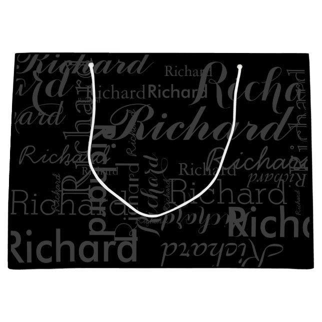 Create custom name personalized typography large gift bag (Front)