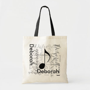 create custom name with music note tote bag