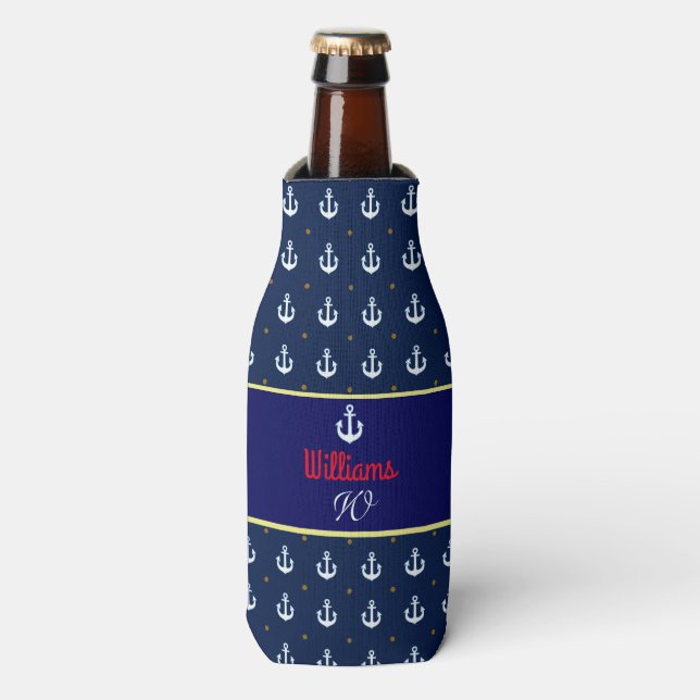 create custom & nautical can cooler monogrammed (Bottle Front)