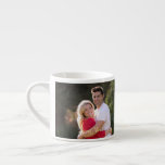 Create Custom Personalized 2 Photo Text Monogram Espresso Cup<br><div class="desc">Create your own custom, personalized, microwave and dishwasher safe, strong, ceramic photo espresso mug, featuring elegant faux gold typography script, and two photos (one on each side). To personalize, simply add your favourite family / couple / kids / baby / pets / wedding / travel photo to both sides of...</div>