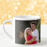 Create Custom Personalized 2 Photo Text Monogram Espresso Cup<br><div class="desc">Create your own custom, personalized, microwave and dishwasher safe, strong, ceramic photo espresso mug, featuring elegant faux gold typography script, and two photos (one on each side). To personalize, simply add your favourite family / couple / kids / baby / pets / wedding / travel photo to both sides of...</div>
