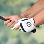 Create Custom Personalized Black White Monogrammed Golf Glove<br><div class="desc">Custom, personalized, modern black monogram monogrammed on white background, designed for improved performance, premium soft Cabretta leather, custom golf glove with marker, . The vented fingers help boost breathability, and its premium soft Cabretta leather provides an excellent fit with superb comfort, comfortable feel, improved grip, and durabilty, The ultra-responsive grip...</div>