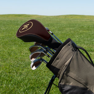 Create Custom Personalized Brown Gold Monogrammed Golf Head Cover