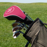 Create Custom Personalized Girly Pink Monogrammed Golf Head Cover<br><div class="desc">Custom, personalized, modern light pink monogram monogrammed on girly dark pink background, cushioned and cozy, custom golf club head driver cover. Simply type in your initials / monogram, to customize. Also you may choose from 15 different piping colours. Make a great gift for birthday, fathers day, mothers day, christmas, holidays,...</div>