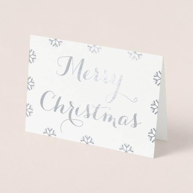 Create Custom Personalized Merry Christmas Holiday Foil Card (Front)