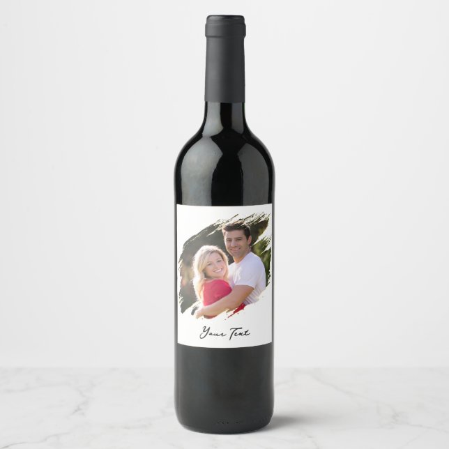 Create Custom Personalized Photo Text Bottle Label (Front)