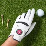 Create Custom Personalized Pink White Monogrammed Golf Glove<br><div class="desc">Custom, personalized, modern white monogram monogrammed on dark pink background, designed for improved performance, premium soft Cabretta leather, custom golf glove with marker, . The vented fingers help boost breathability, and its premium soft Cabretta leather provides an excellent fit with superb comfort, comfortable feel, improved grip, and durabilty, The ultra-responsive...</div>