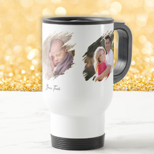 Create Custom Photo and Text Steel White Commuter Travel Mug
