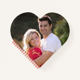 Create Custom Photo Text Heart Shaped Spiral Bound Notebook