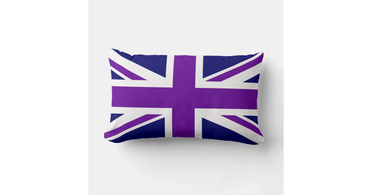Create Custom Purple Union Jack Lumbar Pillow Zazzle