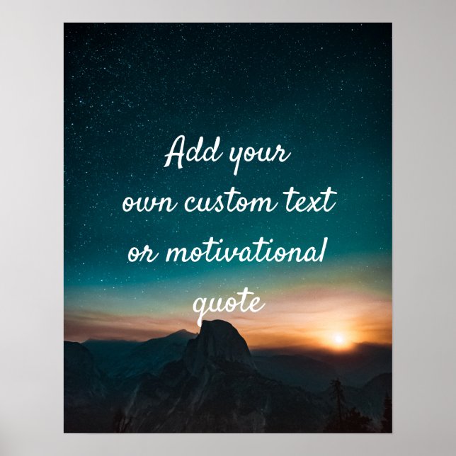 Create Custom Quote Poster - Mountain Sunset (Front)