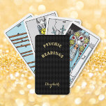 Create Custom Rider Waite Smith Tarot Cards Deck<br><div class="desc">Create your own custom, personalized, classy, elegant faux gold script / typography monogram monogrammed, retro cool chic stylish geometric trendy black and grey harlequin diamond pattern background, classic 78 cards Rider-Waite-Smith Tarot cards deck, with each card imbued with symbolic significance, these cards offer a transformative experience for divination, self-discovery, and...</div>