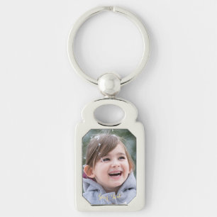 Create Custom Silver Coloured Metal Photo Keychain