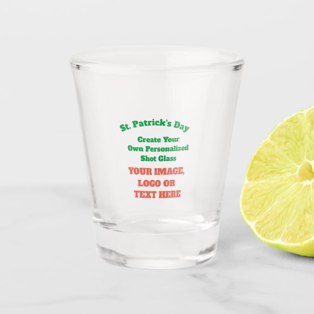 Create Custom St Patricks Day Personalized Shot Glass (Front)