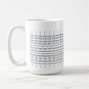 Create Custom Word Pattern Secret Message Blue Coffee Mug