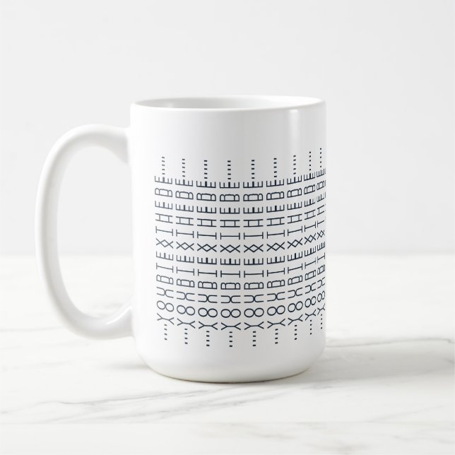 Create Custom Word Pattern Secret Message Blue Coffee Mug (Left)